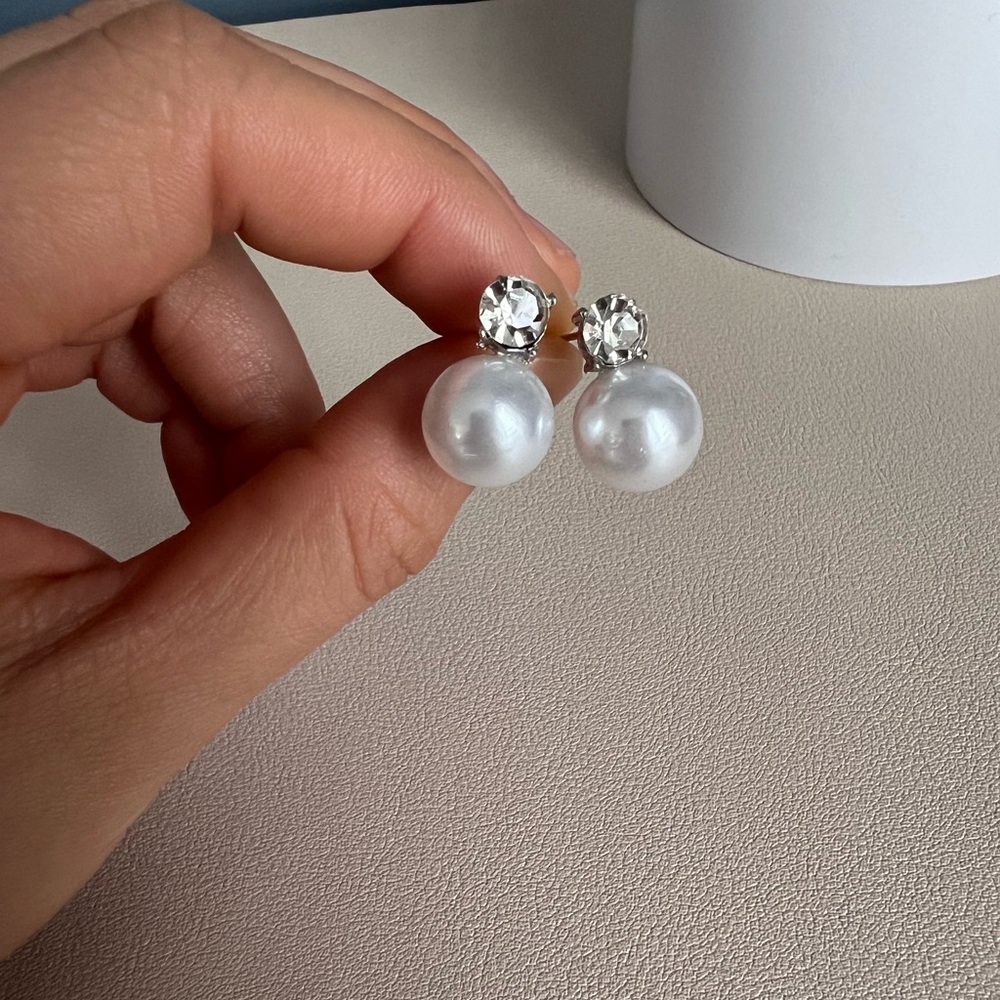 White Pearl Stud Earrings